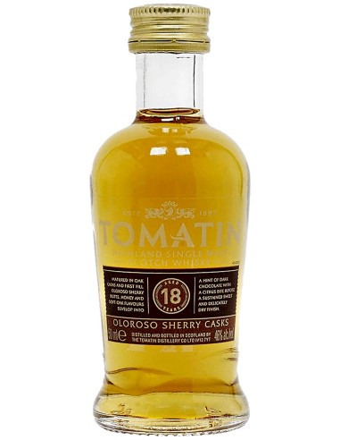 Single Malt Scotch Whisky Tomatin 18 ans Mini 5 cl.